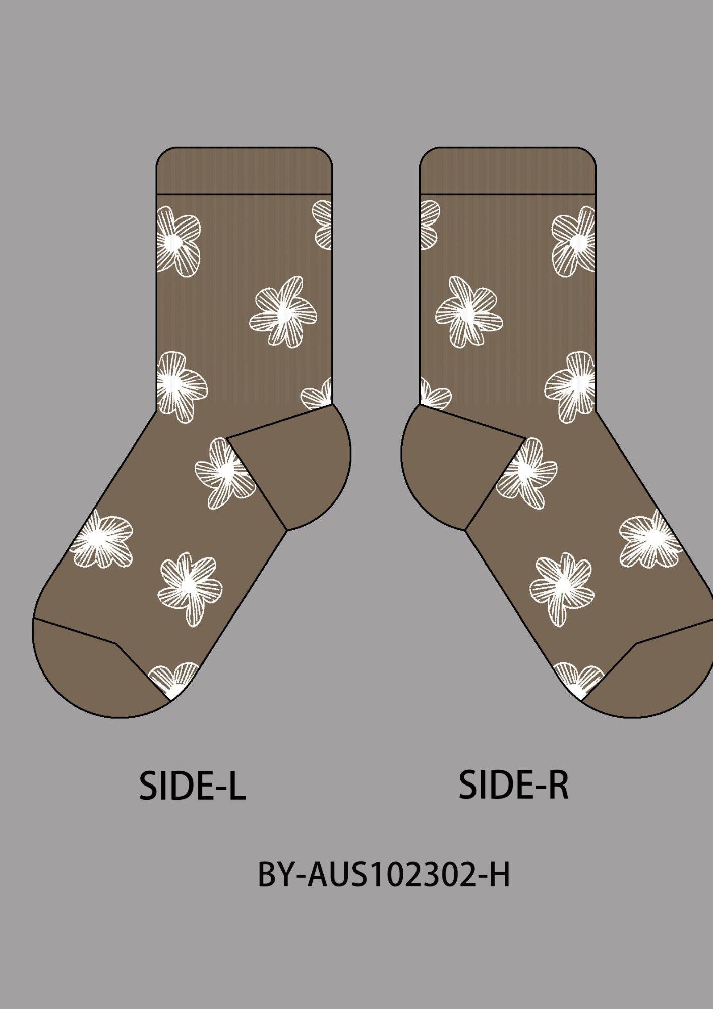 Sock | Cocoa Flower