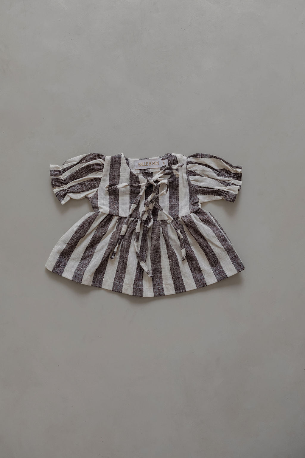 Linen Stripe Top | Charcoal