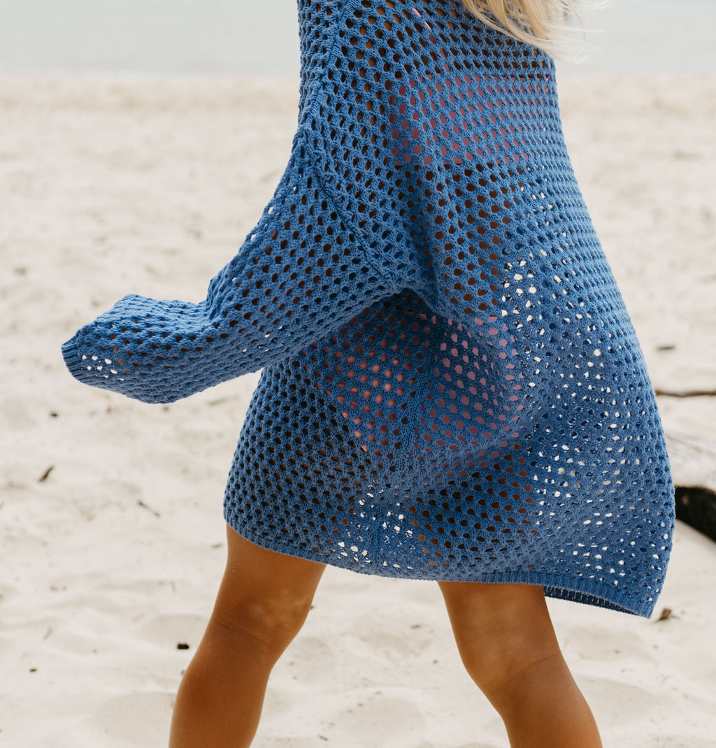 Crochet Beach Dress | Cobalt